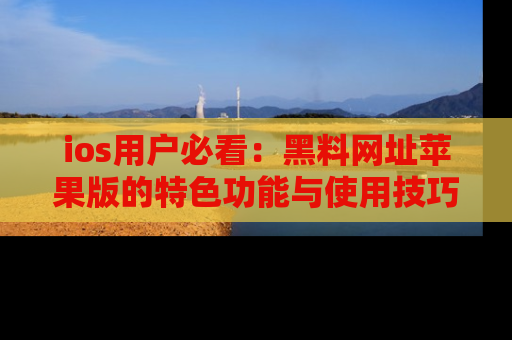 ios用户必看：黑料网址苹果版的特色功能与使用技巧详解