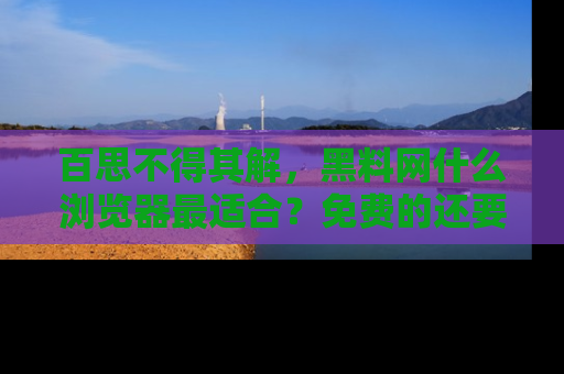 百思不得其解，黑料网什么浏览器最适合？免费的还要能吃瓜太难了！