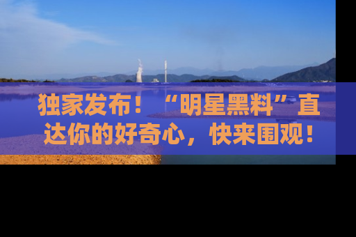 独家发布！“明星黑料”直达你的好奇心，快来围观！