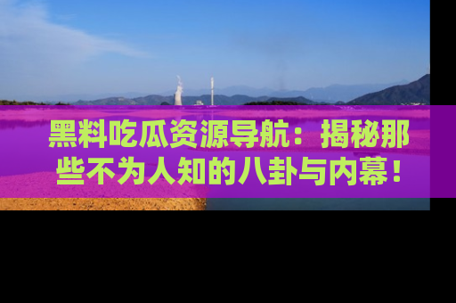 黑料吃瓜资源导航：揭秘那些不为人知的八卦与内幕！
