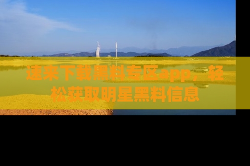 速来下载黑料专区app，轻松获取明星黑料信息